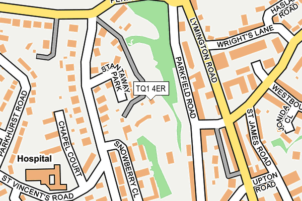TQ1 4ER map - OS OpenMap – Local (Ordnance Survey)