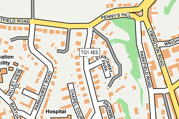 TQ1 4ES map - OS OpenMap – Local (Ordnance Survey)