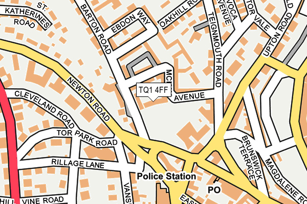 TQ1 4FF map - OS OpenMap – Local (Ordnance Survey)