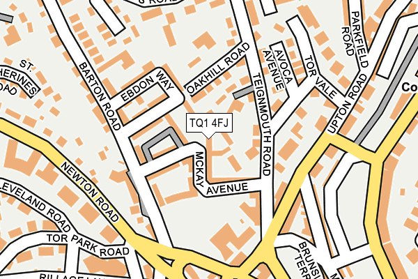 TQ1 4FJ map - OS OpenMap – Local (Ordnance Survey)