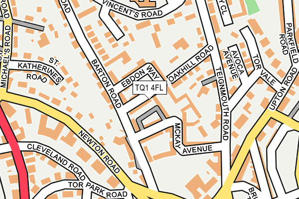 TQ1 4FL map - OS OpenMap – Local (Ordnance Survey)