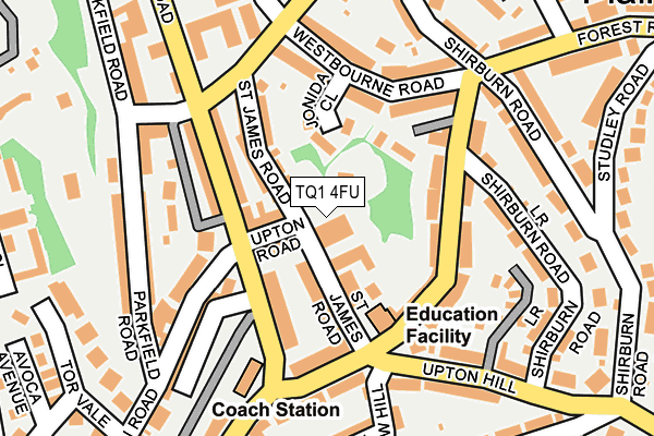 TQ1 4FU map - OS OpenMap – Local (Ordnance Survey)