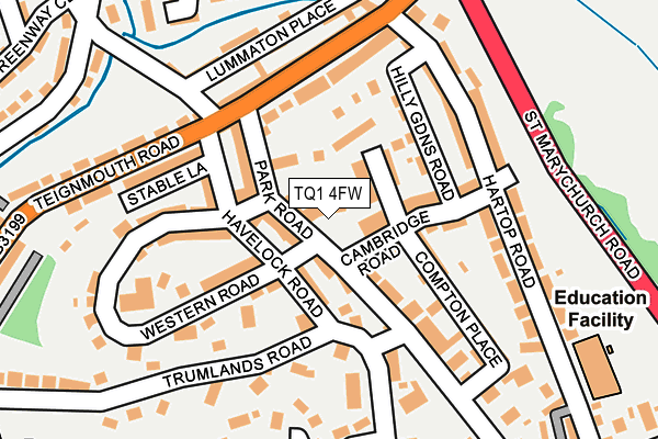 TQ1 4FW map - OS OpenMap – Local (Ordnance Survey)