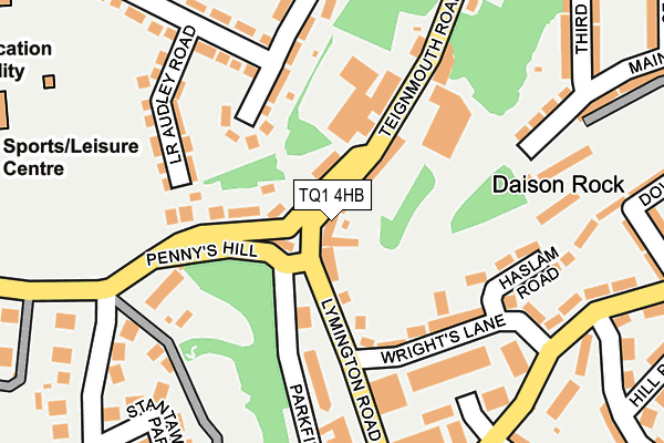 TQ1 4HB map - OS OpenMap – Local (Ordnance Survey)