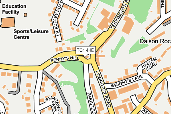 TQ1 4HE map - OS OpenMap – Local (Ordnance Survey)