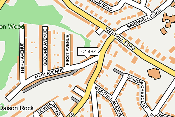 TQ1 4HZ map - OS OpenMap – Local (Ordnance Survey)