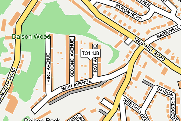 TQ1 4JB map - OS OpenMap – Local (Ordnance Survey)