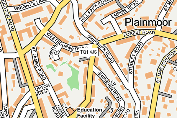 TQ1 4JS map - OS OpenMap – Local (Ordnance Survey)