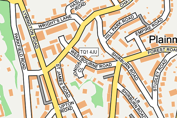 TQ1 4JU map - OS OpenMap – Local (Ordnance Survey)