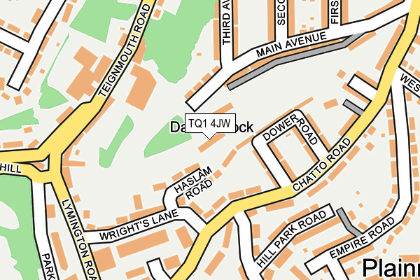 TQ1 4JW map - OS OpenMap – Local (Ordnance Survey)