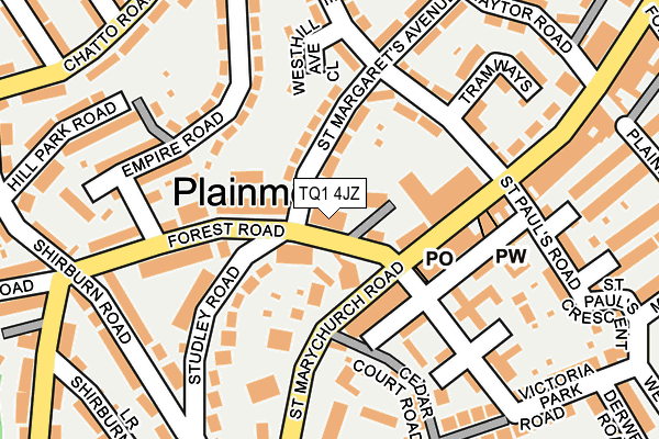 TQ1 4JZ map - OS OpenMap – Local (Ordnance Survey)