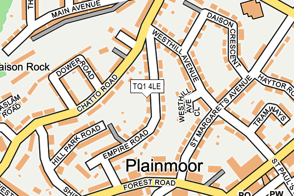 TQ1 4LE map - OS OpenMap – Local (Ordnance Survey)