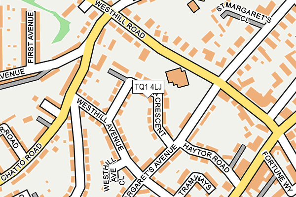TQ1 4LJ map - OS OpenMap – Local (Ordnance Survey)