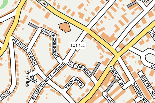 TQ1 4LL map - OS OpenMap – Local (Ordnance Survey)