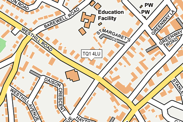 TQ1 4LU map - OS OpenMap – Local (Ordnance Survey)