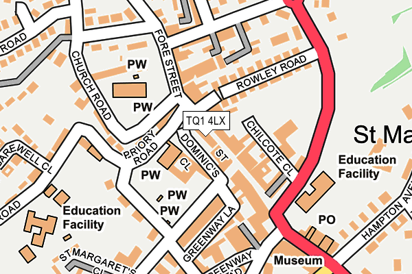 TQ1 4LX map - OS OpenMap – Local (Ordnance Survey)