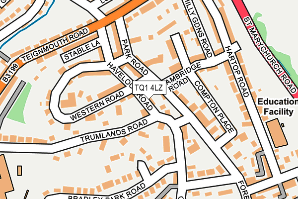 TQ1 4LZ map - OS OpenMap – Local (Ordnance Survey)