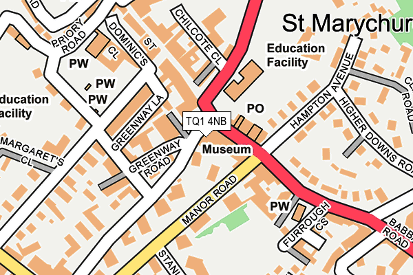 TQ1 4NB map - OS OpenMap – Local (Ordnance Survey)