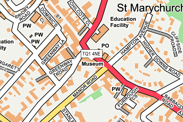 TQ1 4NE map - OS OpenMap – Local (Ordnance Survey)