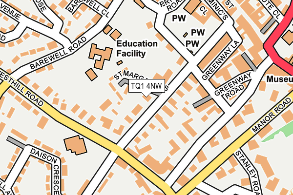 TQ1 4NW map - OS OpenMap – Local (Ordnance Survey)