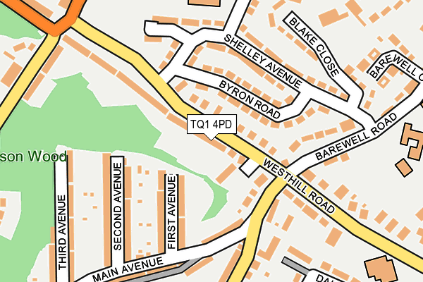 TQ1 4PD map - OS OpenMap – Local (Ordnance Survey)