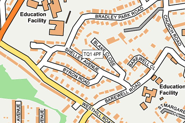 TQ1 4PF map - OS OpenMap – Local (Ordnance Survey)