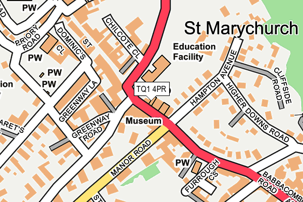 TQ1 4PR map - OS OpenMap – Local (Ordnance Survey)