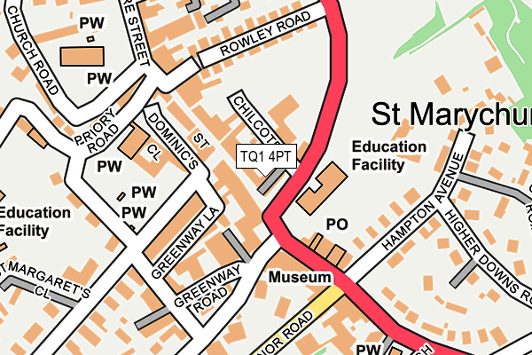 TQ1 4PT map - OS OpenMap – Local (Ordnance Survey)