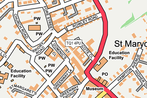 TQ1 4PU map - OS OpenMap – Local (Ordnance Survey)