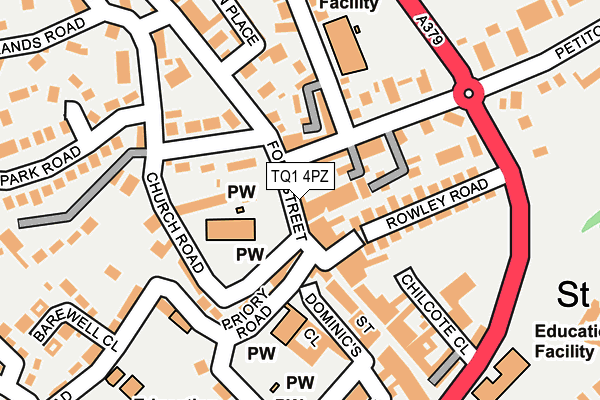 TQ1 4PZ map - OS OpenMap – Local (Ordnance Survey)