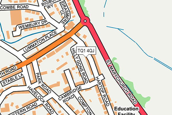 TQ1 4QJ map - OS OpenMap – Local (Ordnance Survey)