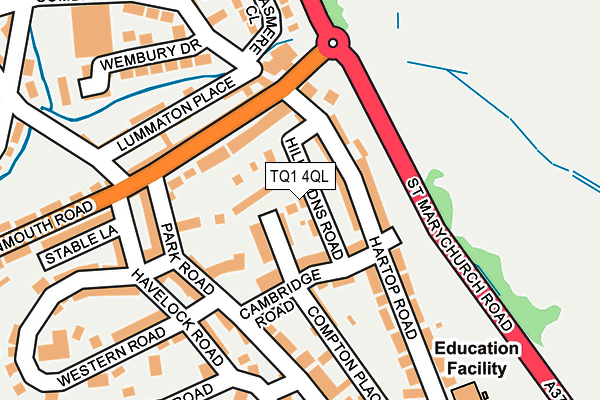 TQ1 4QL map - OS OpenMap – Local (Ordnance Survey)