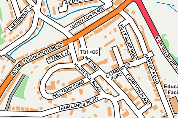 TQ1 4QS map - OS OpenMap – Local (Ordnance Survey)