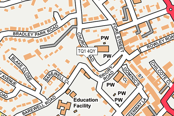 TQ1 4QY map - OS OpenMap – Local (Ordnance Survey)