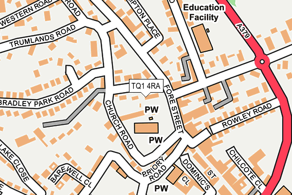 TQ1 4RA map - OS OpenMap – Local (Ordnance Survey)