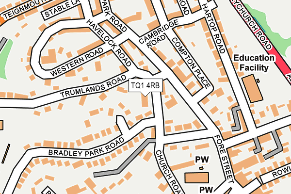 TQ1 4RB map - OS OpenMap – Local (Ordnance Survey)