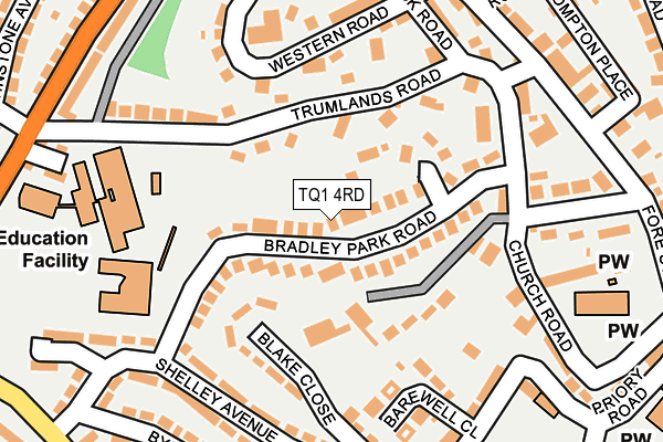 TQ1 4RD map - OS OpenMap – Local (Ordnance Survey)