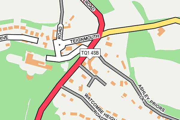 TQ1 4SB map - OS OpenMap – Local (Ordnance Survey)