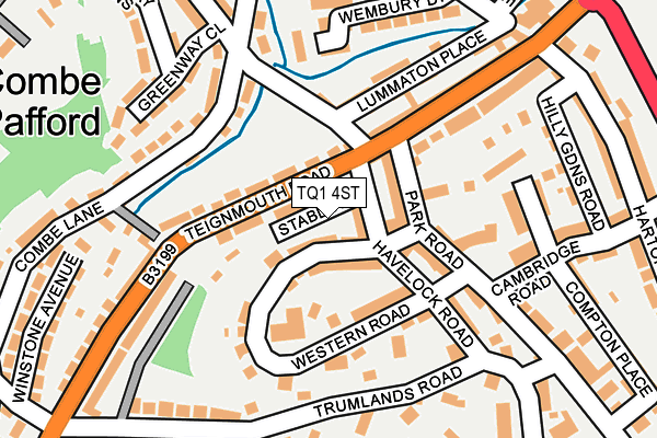 TQ1 4ST map - OS OpenMap – Local (Ordnance Survey)