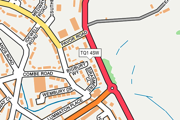 TQ1 4SW map - OS OpenMap – Local (Ordnance Survey)