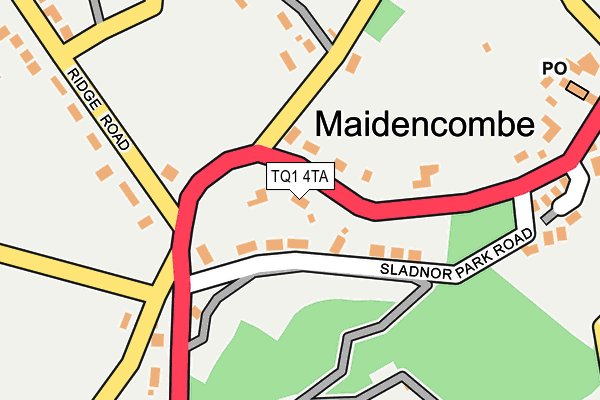 TQ1 4TA map - OS OpenMap – Local (Ordnance Survey)