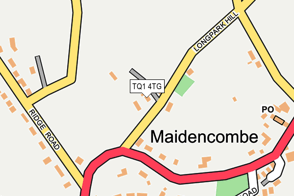 TQ1 4TG map - OS OpenMap – Local (Ordnance Survey)