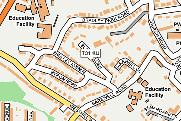 TQ1 4UJ map - OS OpenMap – Local (Ordnance Survey)