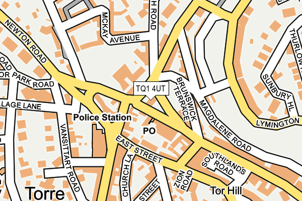 TQ1 4UT map - OS OpenMap – Local (Ordnance Survey)