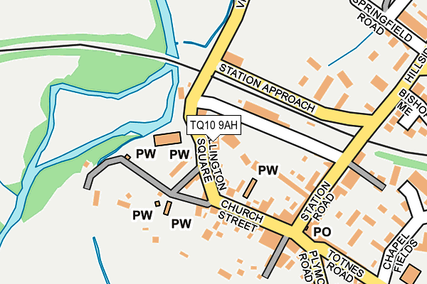 TQ10 9AH map - OS OpenMap – Local (Ordnance Survey)