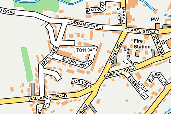 TQ11 0AF map - OS OpenMap – Local (Ordnance Survey)
