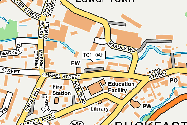 TQ11 0AH map - OS OpenMap – Local (Ordnance Survey)