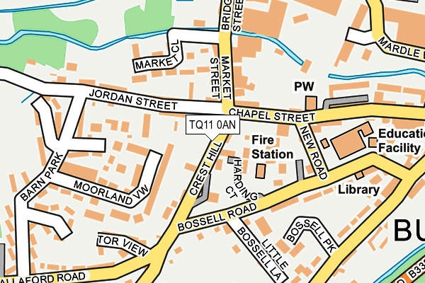 TQ11 0AN map - OS OpenMap – Local (Ordnance Survey)