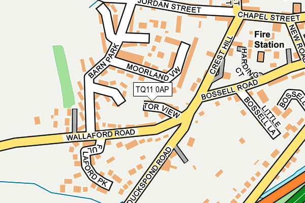 TQ11 0AP map - OS OpenMap – Local (Ordnance Survey)