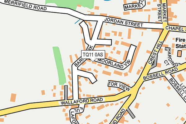 TQ11 0AS map - OS OpenMap – Local (Ordnance Survey)
